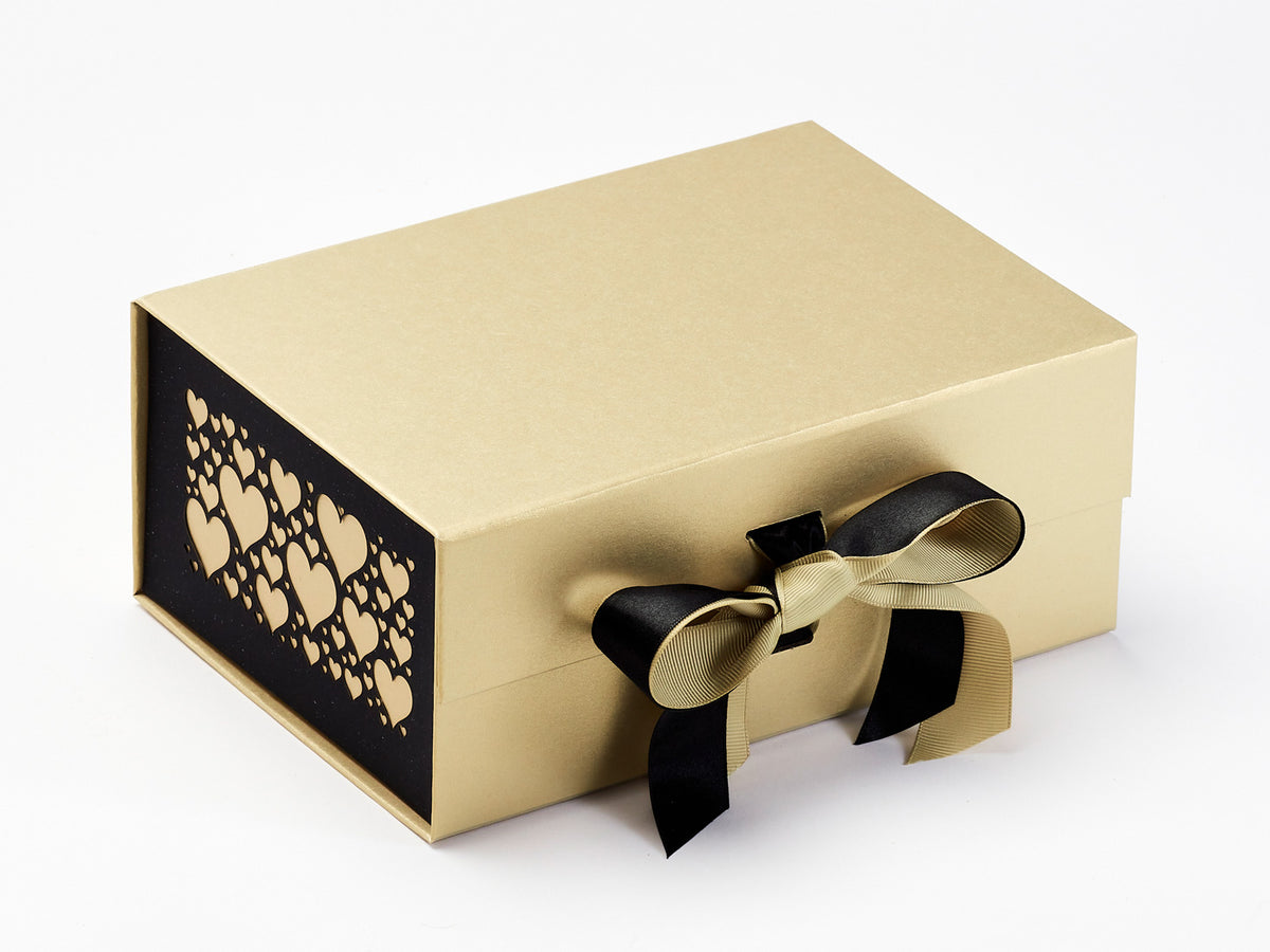 Gold Recycled Satin Ribbon Roll from Foldabox USA