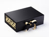 Black Hearts On Gold Foil FAB Sides® Featured on Black A4 Deep Gift Box with Gold Double Ribbon