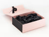 Black Tissue Paper Featured with Pale Pink Gift Box and Black FAB Sides®