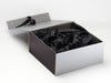 Black Tissue Paper Featured with Silver Gift Box and Black FAB Sides®