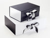 Black and White Gift Boxes Featured with Black and White Gloss FAB Sides® Decorative Side Panels