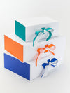 Orange, Cobalt Blue and Jade FAB Sides® Featured on White Gift Boxes