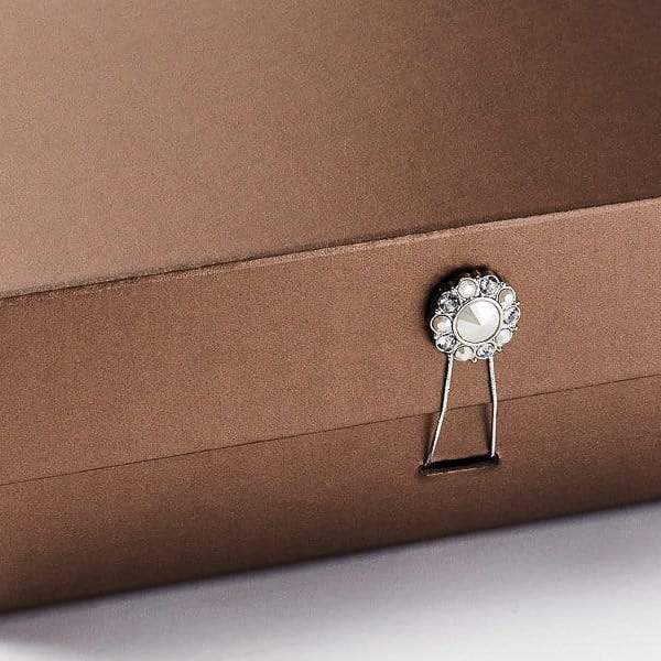 Diamond and Pearl Decorative Gift Box Closure From Foldabox USA