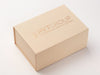 Hessian Linen A5 Deep Gift Box with Rose Gold Custom Foil Logo