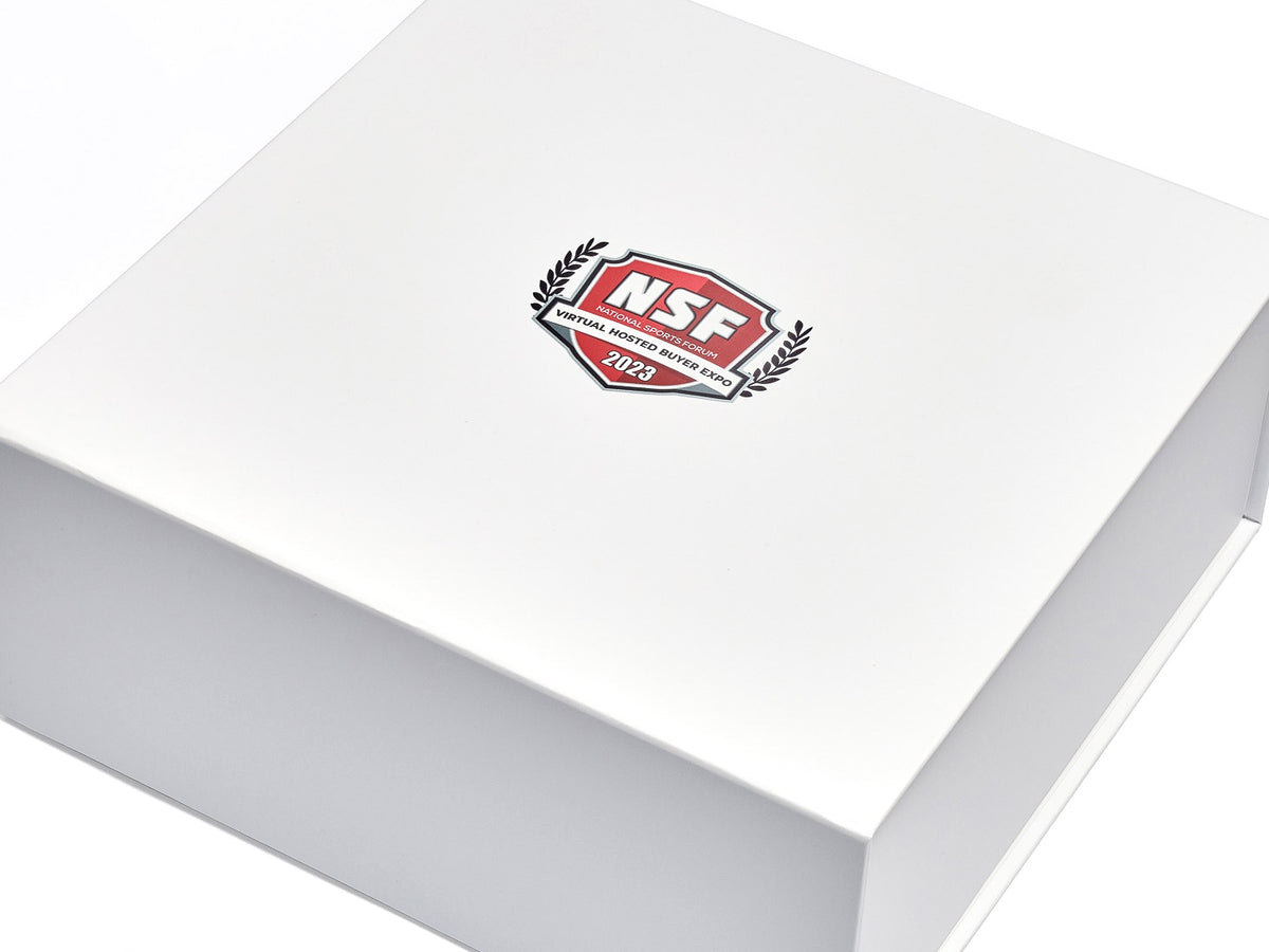 NSF Digitally Printed logo on White XL Deep Gift Boxes with No Ribbon