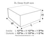 Diagram of an XL Deep Kraft size box with dimensions labeled.