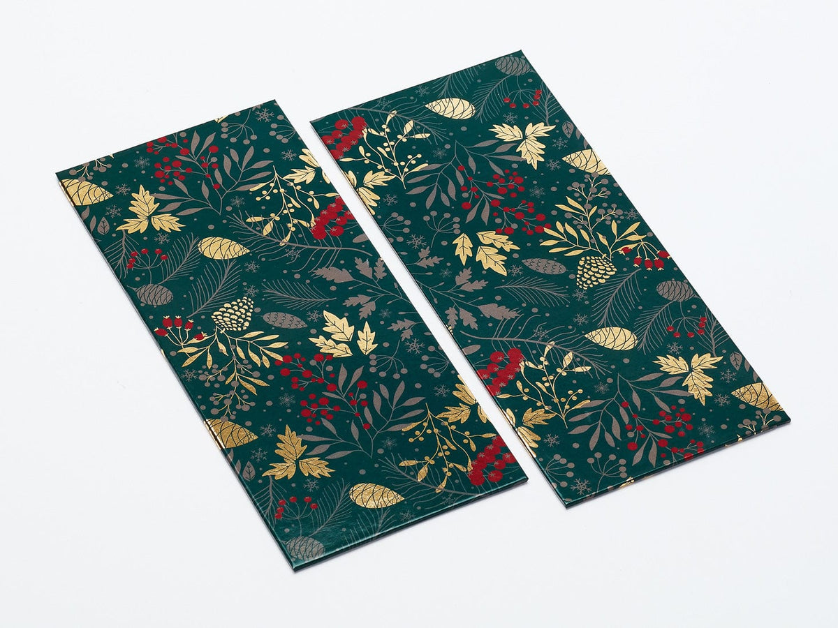 Forest Green Pine Cone Panels for A4 Deep Gift Boxes