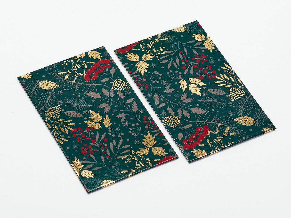 Forest Green Pine Cone Side Panels for A5 Deep Holiday Gift Boxes