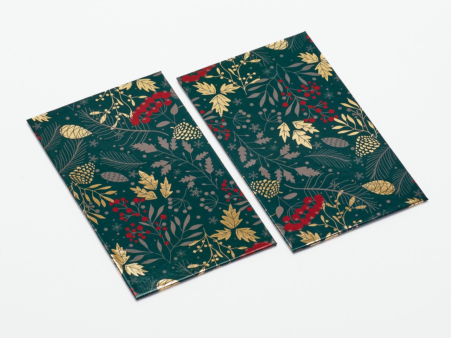 Forest Green Pine Cone Side Panels for A5 Deep Holiday Gift Boxes