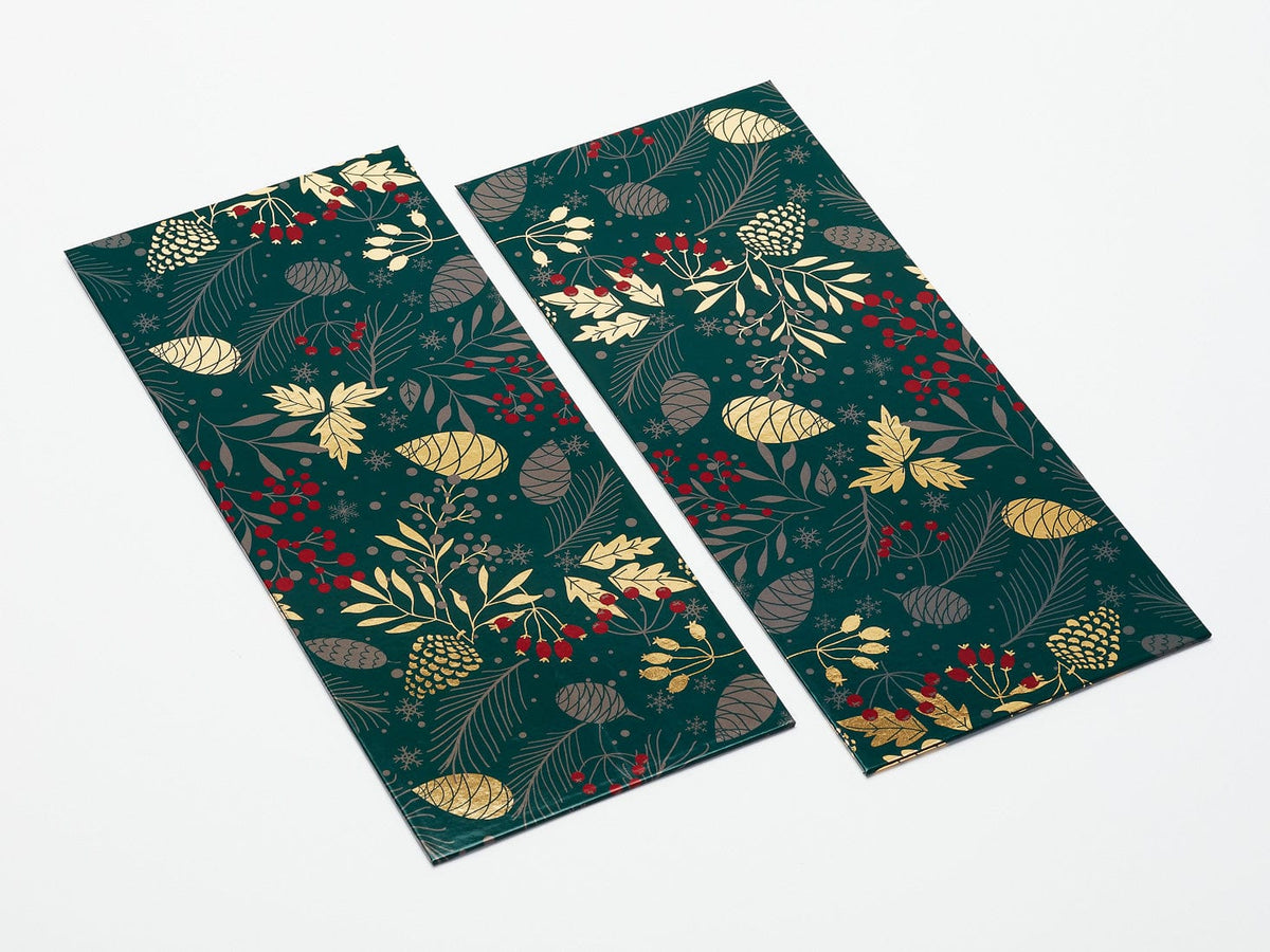 Forest Green Pine Cone Panels for XL Deep Gift Boxes