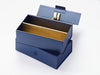 NavyBlue Double Bottle Box with Gold Insert