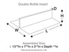 Diagram of a double bottle insert with labeled dimensions on a white background