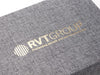 Gray Linen Gift Box with Gold Foil Custom Logo