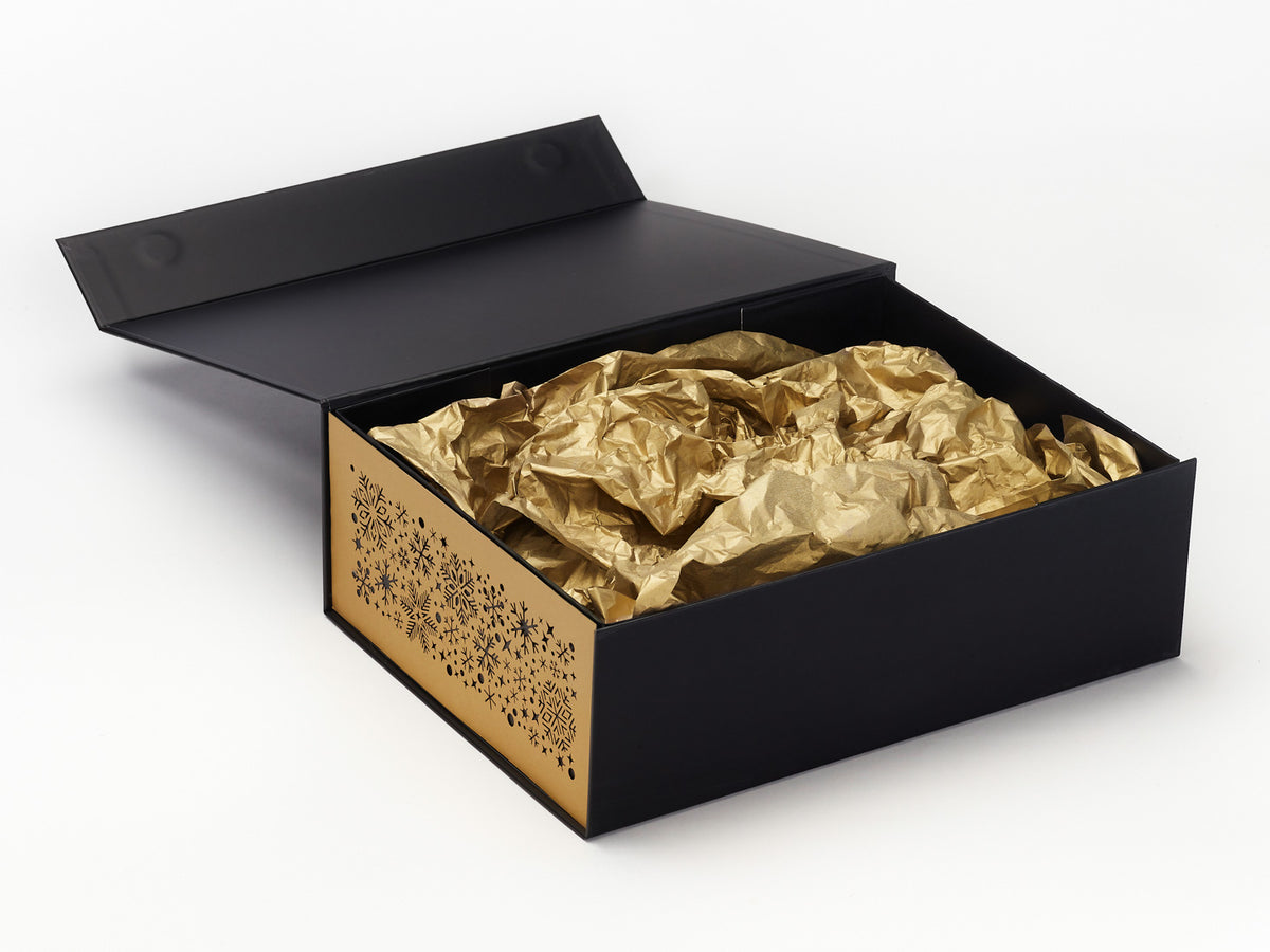 Gold Snowflakes FAB Sides® Decorative Side Panels - A4 Deep