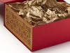 Gold Snowflake FAB Sides® Decorative Side Panels Featured on Red Gift Box