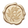 Gold Wax Seal Featuring Leaf Sprig Design