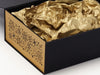 Gold Snowflake FAB Sides® Decorative Side Panels Featured on Black Gift Box
