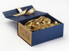 Gold Tissue Paper Featured with Navy Gift Box and Gold Snowflakes FAB Sides®