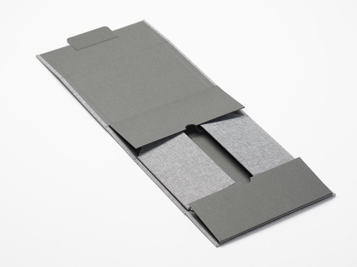 Gray Linen A5 Deep Gift Box Open Flat