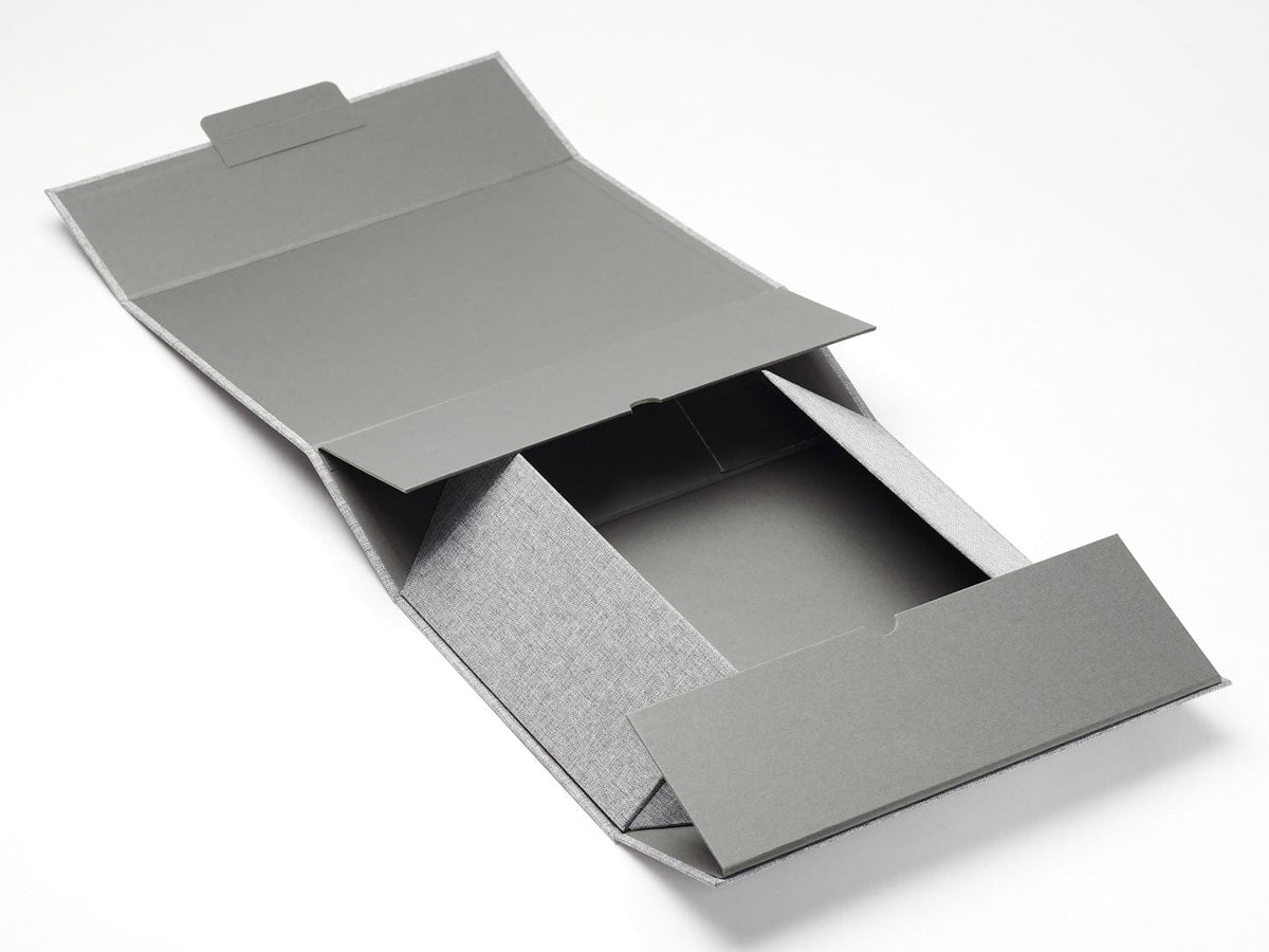 Gray Linen A4 Deep No Magnet Gift Box Partly Assembled