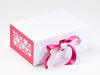 Hot Pink Satin Ribbon Featured with Hot Pink FAB Hearts® on White A5 Deep Gift Box