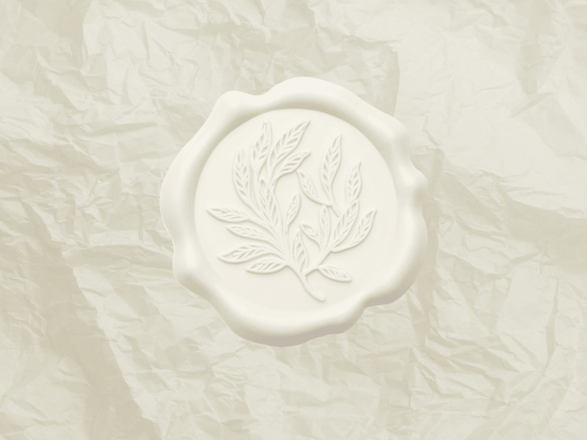 Ivory Wax Seal Featured with Ivory Tissue Paper
