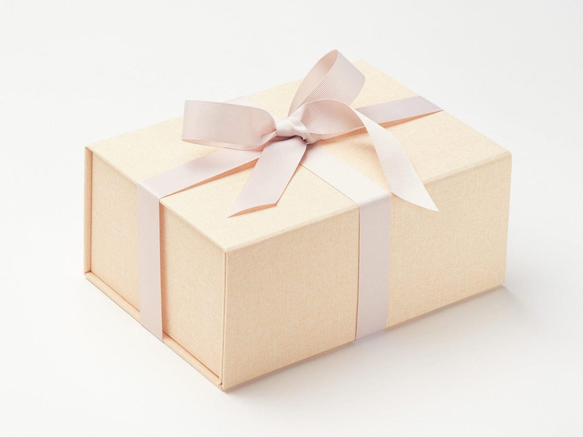 Hessian Linen A5 Deep Gift Box with Stone Ribbon