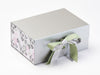 Love Doodle FAB Sides® Decorative Side Panels on White Gift Box with Spring Moss and Silver Sparkle Double Ribbon