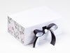 Love Doodle FAB Sides® Decorative Side Panels on White Gift Box with Charcoal Double Ribbon