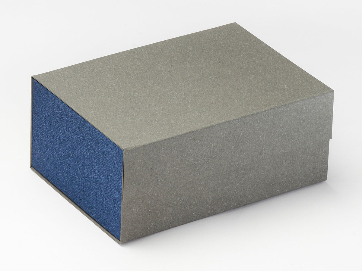 Navy Textured FAB Sides® Decorative Side Panels Featured on Naked Gray A5 Deep Gift Box