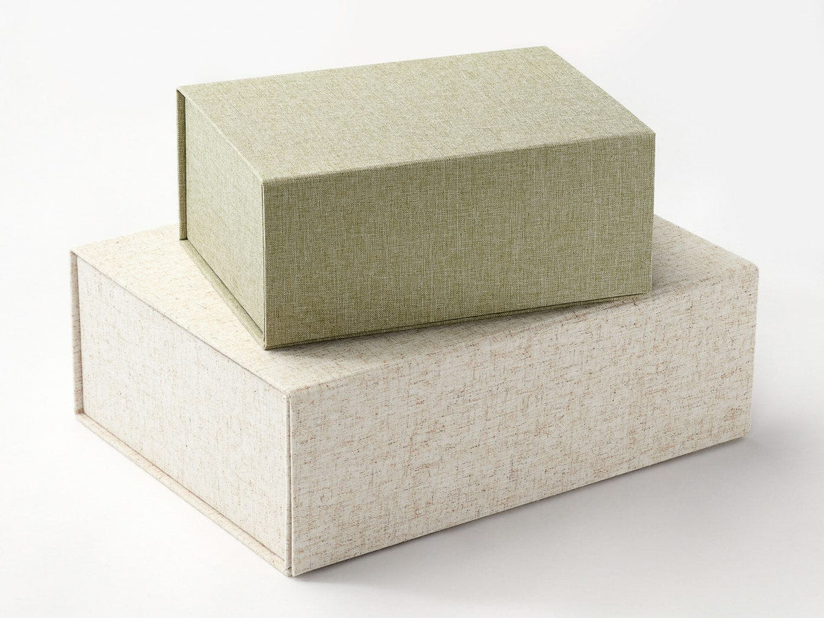 Sage Green and Natural Linen Gift Boxes
