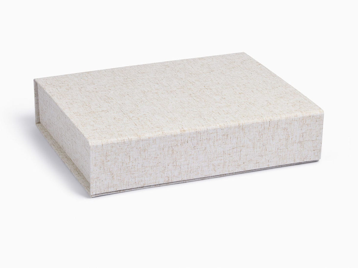 Sample Natural Linen A4 Shallow Gift Box No Magnets