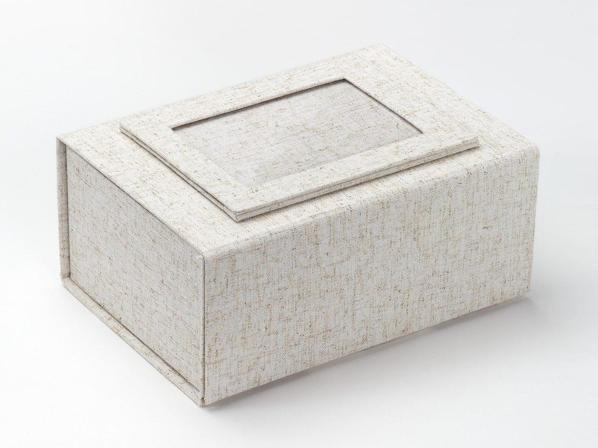 Natural Linen A5 Deep Gift Box with Matching Photo Frame