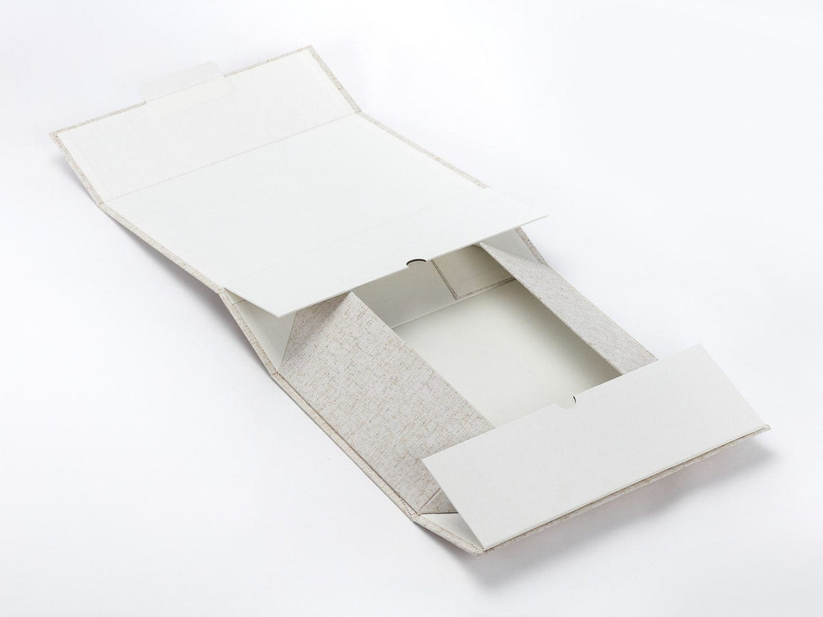 Natural Linen A4 Deep Gift Box Sample Partially Open