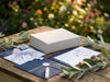 Natural Linen A6 Shallow Gift Boxes for Wedding Stationery