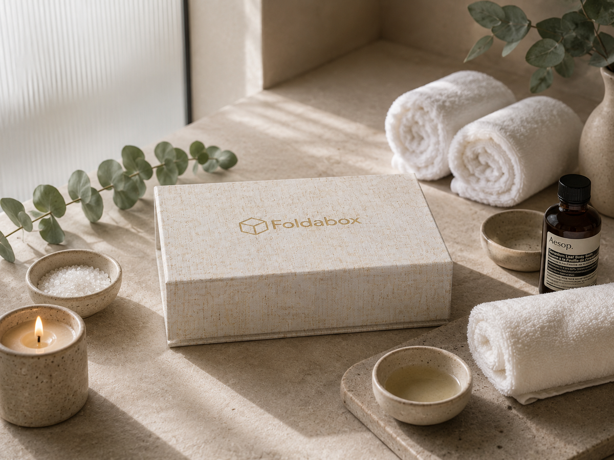 Natural Linen Gift Box For Spa Gifting