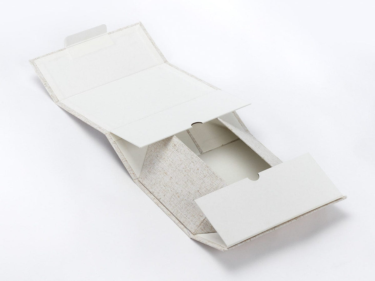 Natural Linen A5 Deep Gift Box sample partially assembled
