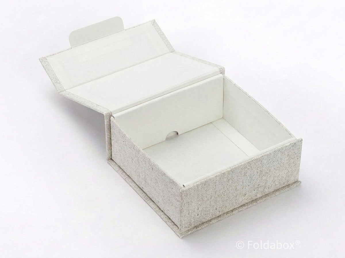 Small Natural Linen Gift Box Open