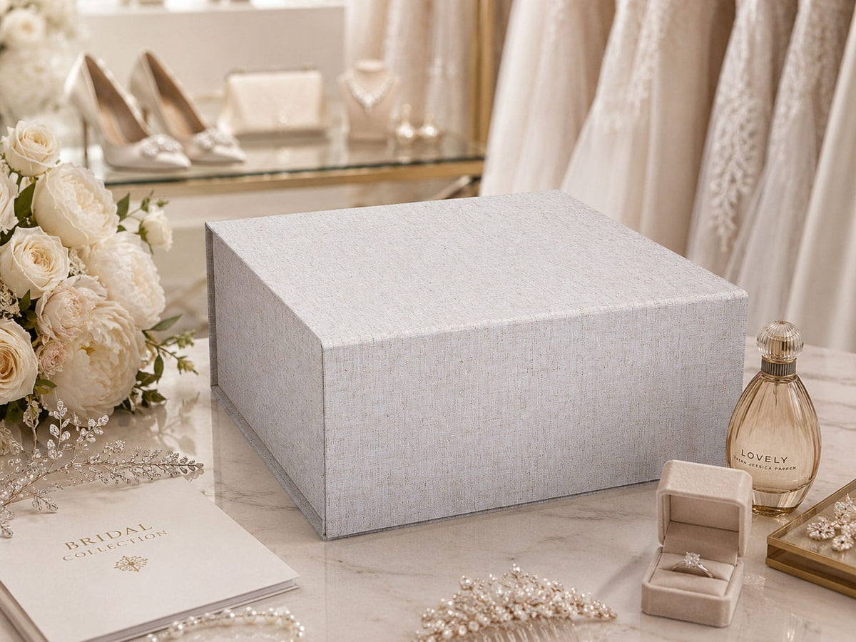 Natural Linen Gift Boxes for Wedding Hamper Gifts