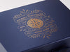 Navy Blu Gift Box with Custom Copper Foil Printed Logo
