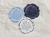 Navy, Pale Blue and Silver Wax Seal Featured with Pale Grey Tissue Paper