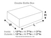 Diagram of a double bottle box with dimensions labeled