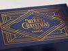 Navy Blue Gift Box Featuring Custom Copper Foil Logo to Lid