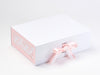 Pale Pink Hearts FAB Sides® Featured on White Gift Box with Pale Pink Satin Ribbon