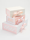 Pale Pink Hearts FAB Sides® Featured on Ivory, Pale Pink and White Gift Boxes
