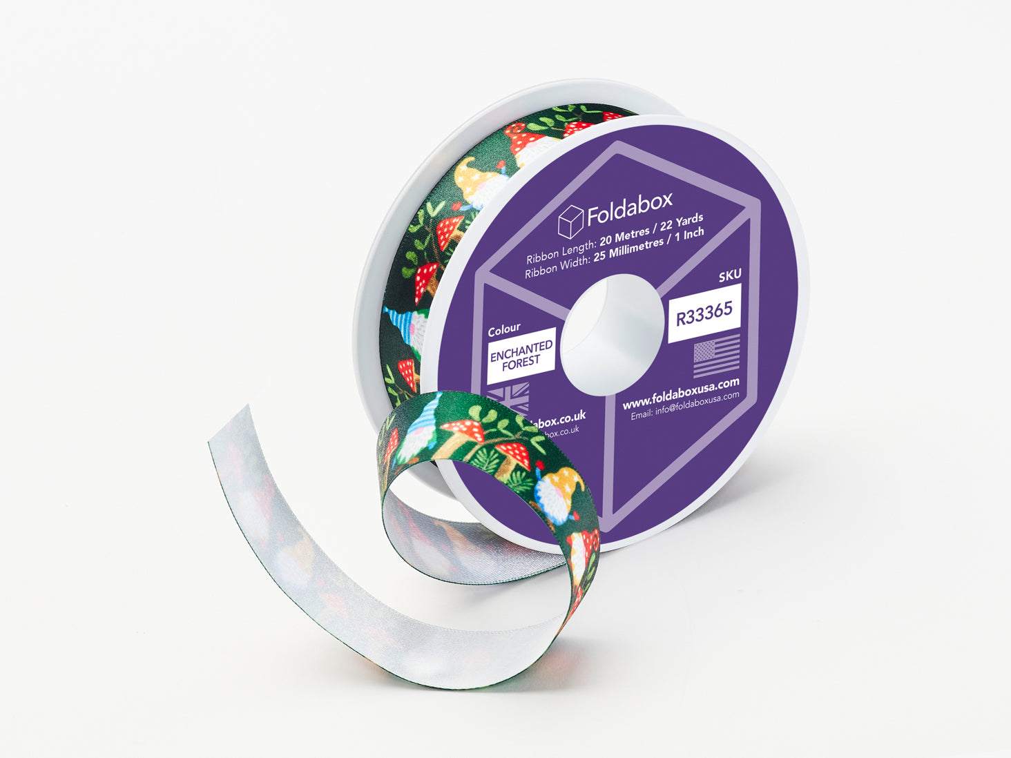 Enchanted Forest Christmas Printed Ribbon From Foldabox