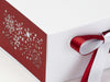 Red Snowflake Laser Cut FAB Sides® Close Up on White Gift Box