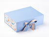 Rainbow Zoo FAB Sides® Featured on Pale Blue Gift Box with Tan Double Ribbon