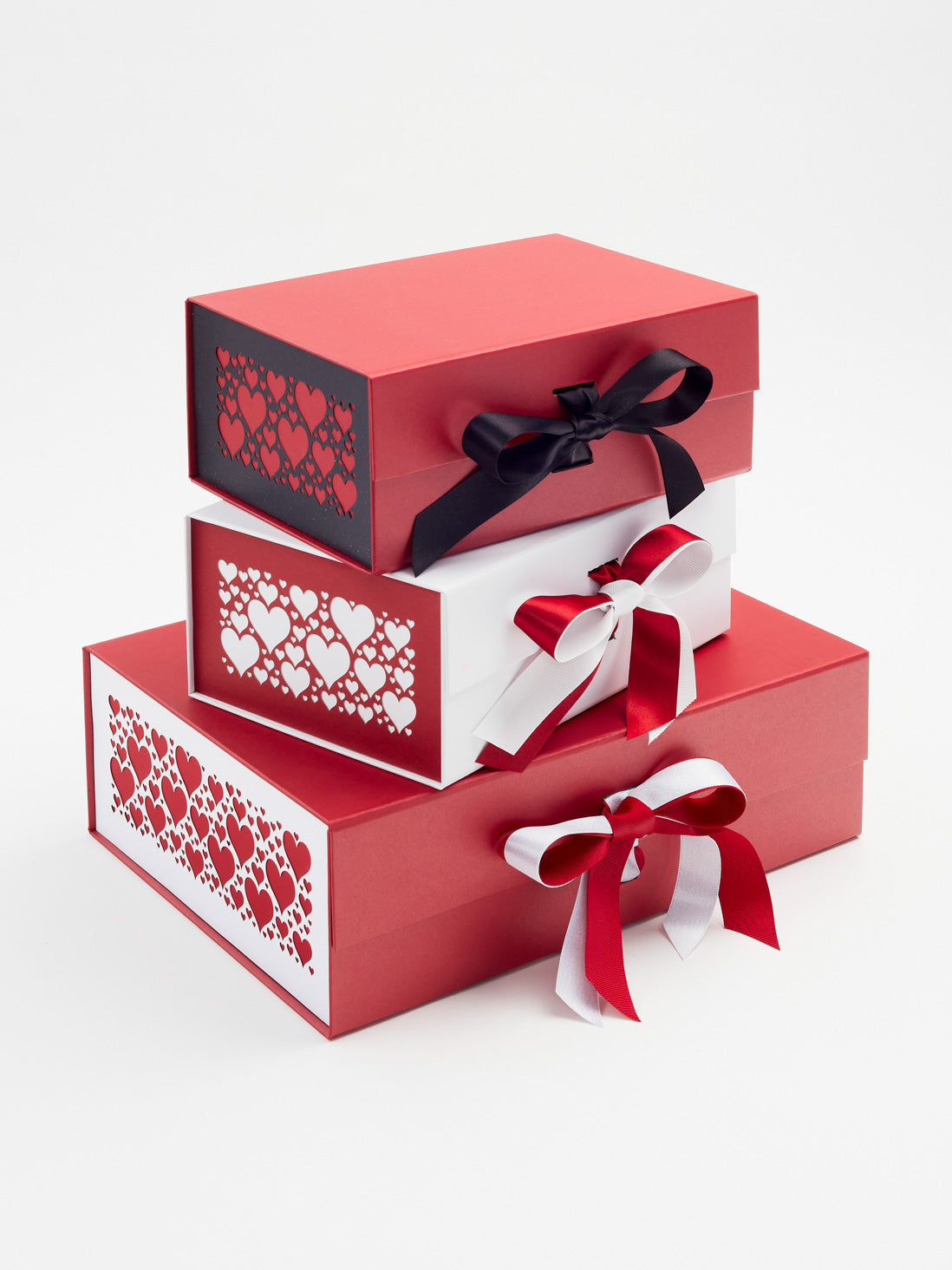 Black and White Hearts FAB Sides® on Red and White Gift Boxes