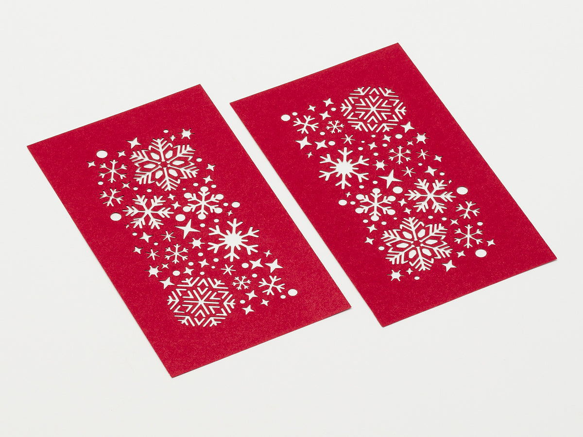 Red Laser Cut Snowflake FAB Sides® Decorative Side Panels